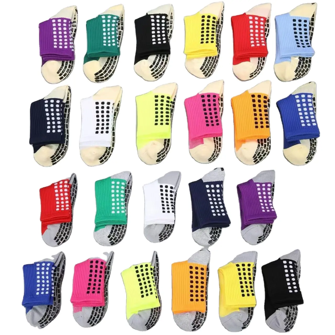 New material Sports colorful anti slip soccer athletic football grip 39-45size socks 70% acrylic 25% polyester 5% spandex 61g