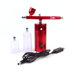Kit de aerógrafo portátil recargable con alimentación USB, alimentación por gravedad, doble acción, velocidad ajustable para maquillaje, arte de uñas, pintura de modelos - Product Image 1