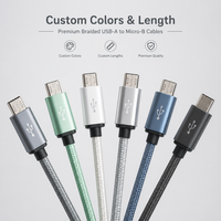 Câble de charge rapide USB-A vers Micro-B 3A stable avec conducteur en cuivre étamé et gaine en TPE