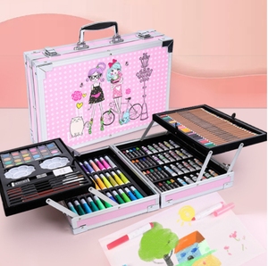 Set <span class=keywords><strong>de</strong></span> <span class=keywords><strong>Dibujo</strong></span> Artístico Multifuncional con Acuarelas, Lápices, Crayones, Estuche Portátil para Niños <span class=keywords><strong>y</strong></span> Adultos - Product Image 1