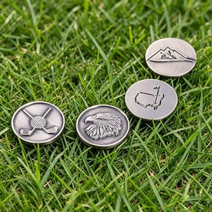 Vendita all'ingrosso di marcatori per palline da <span class=keywords><strong>golf</strong></span> personalizzati in lega di zinco da 25 mm con logo in rilievo per attrezzi da divot e clip per cappello - Product Image 5