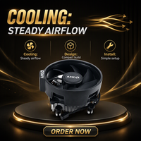 Pendingin Udara CPU AM4-1 9028 Bantalan Hidrolik 4Pin PWM Kipas Pendingin Senyap 18dBA untuk PC Gaming Pendingin CPU AMD AM4 AM5 Tersedia di Stok
