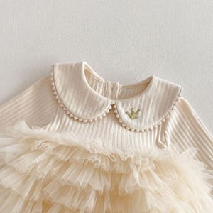 Nuovi Arrivi Autunno Inverno: Tutù con Colletto Peter Pan per <span class=keywords><strong>Neonati</strong></span> e Bambini, Vestiti Principessa in Tulle, Body con Gonna per <span class=keywords><strong>Neonati</strong></span> e Bambini - Product Image 2