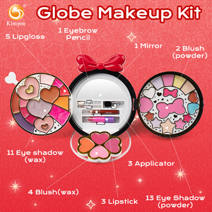 <span class=keywords><strong>Kit</strong></span> <span class=keywords><strong>de</strong></span> <span class=keywords><strong>Maquillaje</strong></span> Mágico Sweet Ribbon Globe <span class=keywords><strong>para</strong></span> <span class=keywords><strong>Niñas</strong></span> - Set <span class=keywords><strong>de</strong></span> Cosméticos <span class=keywords><strong>de</strong></span> Juego <span class=keywords><strong>de</strong></span> Imitación con Sombras <span class=keywords><strong>de</strong></span> Ojos, Rubor y Brillo Labial - Product Image 3
