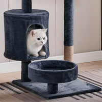 Arbre à chat moderne et intégré en bois écologique à 4 niveaux, style Noël, avec colonne d'escalade et maisonnette pour chat (non en carton)