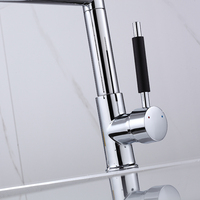 Robinet de cuisine chromé KOEN KE-6024-1 de haute qualité, design moderne, avec douchette extractible, eau chaude/froide, monocommande, cartouche céramique, à poser sur le plan