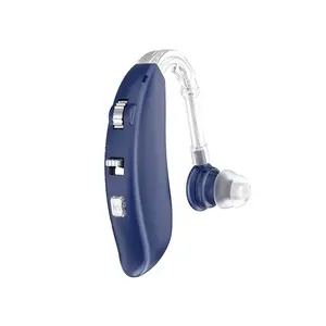 Audífono portátil recargable para ancianos, ayuda a oír, azul, gancho para la oreja, amplificador de sonido