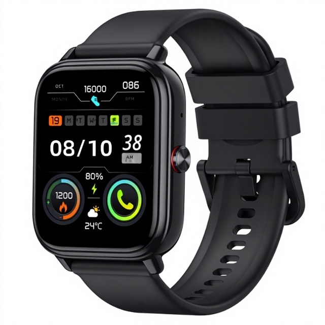 P150 Square Magnetic Charging Smart Watch Long Battery Life (15-21 Days) Health Monitoring Sports for Call TFT Display
