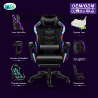 Fauteuil Ergonomique Personnalisé en Gros, Noir et Rouge, Chaise de Bureau Pivotante pour Jeux Informatiques Ws8474