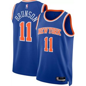 Maillot de basket-ball New York Knicks Jalen Brunson Youth Blue Icon Edition Swingman 8-20, vêtements de basket-ball anti-humidité - Product Image 1