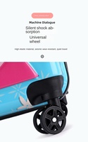 Valise à roulettes universelle pour enfant de 18 pouces avec serrure à code, motif dessin animé, cabine 3D en ABS PC, sac à bagages pour cadeau, chat, éléphant, rose