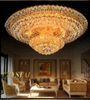 Plafonnier rond en cristal personnalisable JYLIGHTING en or pour salon et décoration de villa de luxe