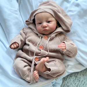 Poupée Reborn réaliste nouveau-né de 48 cm (18 pouces) en silicone, mignonne, jouet DIY, poupée artisanale, cadeau tendance pour enfants, peau visible - Product Image 1