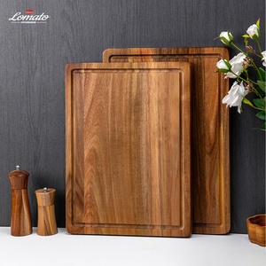 <span class=keywords><strong>Planche</strong></span> à découper en bois d'acacia épaisse, carrée, double face, de qualité alimentaire, en gros, avec évier - Product Image 3