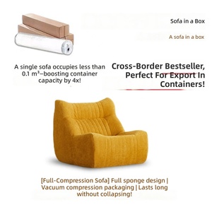 Elegante Divano Monoposto in Tessuto Floccato per Soggiorno, Divano Senza Struttura Imbottito in Spugna Sottovuoto, Divani Lounge di <span class=keywords><strong>Design</strong></span> - Product Image 2