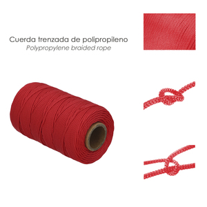 Corda Intrecciata in Polipropilene Rosso (Bobina da 100 Metri) - Product Image 3