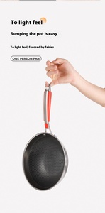 Wok Zhangqiu personnalisé, binaural, de style <span class=keywords><strong>ancien</strong></span>, en acier inoxydable forgé, avec fond multicouche composite, non revêtu, universel, antiadhésif, en bois - Product Image 6
