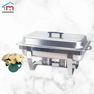 9L 3.5kg Buffet rectangle stainless steel chafing dish with stand cheap economy chafing dish