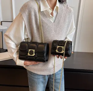Tas tangan berlapis wanita mode baru tas satchel hitam dan putih wanita cocok paling besar dan kecil ukuran tas ramping