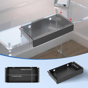 Cajón Bajo Escritorio JH-Mech con Gestión de <span class=keywords><strong>Cables</strong></span> <span class=keywords><strong>para</strong></span> Oficina en Casa, Montaje Colgante, Cajón Bajo Escritorio de Metal Negro - Product Image 2