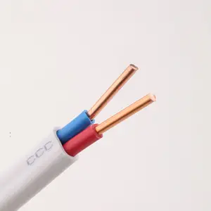 2 Cores Twin Flat Cable With Earth Wire Bvvb Rvvb Ce Pvc Electrical Copper Flat Cable