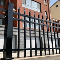 Panneau de clôture tubulaire en aluminium de 1,8 m avec sommet en forme de lance, design 3D pour la sécurité domestique, écologique, résistant aux intempéries, facile à installer, durable