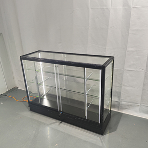 Vitrine d'exposition en verre avec cadre en aluminium incurvé, couleur personnalisée, moderne et économique, éclairage LED robuste et écologique pour - Product Image 4