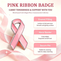 Badges personnalisés en ruban rose, épingles de sensibilisation au cancer du sein, broches en émail souple, cadeaux de charité, cadeaux de soutien, commande urgente facile