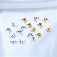 Embouts de perles en acier inoxydable plaqué or 18 carats 3,2*6 mm 4*7,5 mm, couvre-nœuds en forme de coquille pour bracelet et collier