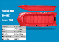 300CM LONG En Polyéthylène Rotomoulé BATEAU DE PÊCHE