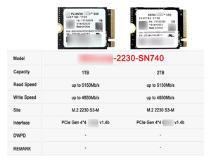 SSD M2 SN740 1TB 2TB PCIe4.0 HDD、PM991A PCIe 3.0 M.2 2280 2230 256G 512GB対応、ノートパソコン用内蔵ソリッドステートドライブ - Product Image 4