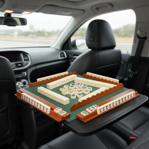 <span class=keywords><strong>Table</strong></span> de Mahjong Moderne en Bois et Support de Rangement avec Poussoir, Porte-Pièces de Mahjong Américain, Plateau Magnétique Festonné 18-20 Pouces, Ensemble 2026 - Product Image 3