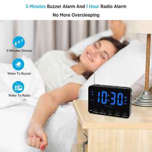 Super Large LED Digital Display FM Radio Alarm <b>Clock</b> Factory Dual Alarm Setting with Headphone Output for Bedside Elderly Radio - Product Image 5