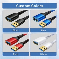 Câble d'extension USB mâle vers femelle 1m 2m 3m, rallonge USB 3.2, cordon d'extension USB personnalisé 5 Gbps mâle vers femelle