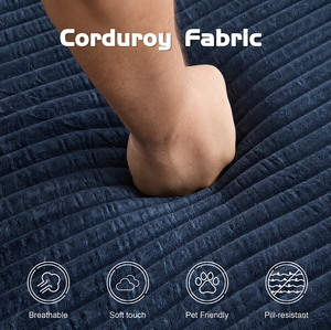 Canapé deux places, canapé-lit confortable à assise profonde, petit canapé moderne en velours côtelé pour salon et chambre - Product Image 4