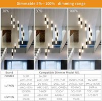 9-lumière Îlot De Cuisine Moderne Dimmable LED Moderne Noir Or Plafond Pendentif Lumière Salon Chambre Foyer LED 54W Escaliers