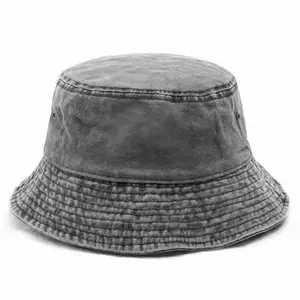 Chapeau de pêcheur réversible vierge personnalisé pour hommes avec logo personnalisé Chapeaux seau en coton et denim