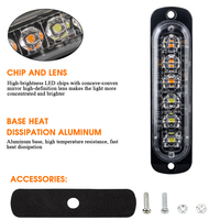 KaiDengZhe Feu de signalisation latéral étanche super lumineux à 6 LED 12-24V pour voiture et camion, clignotant d'urgence, résistant à la chaleur