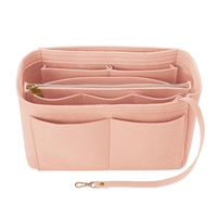 Organisateur de sac à main en feutre personnalisé avec logo, multi-poches, grande capacité, feutre de haute qualité, rangement pour maquillage et cosmétiques dans le sac