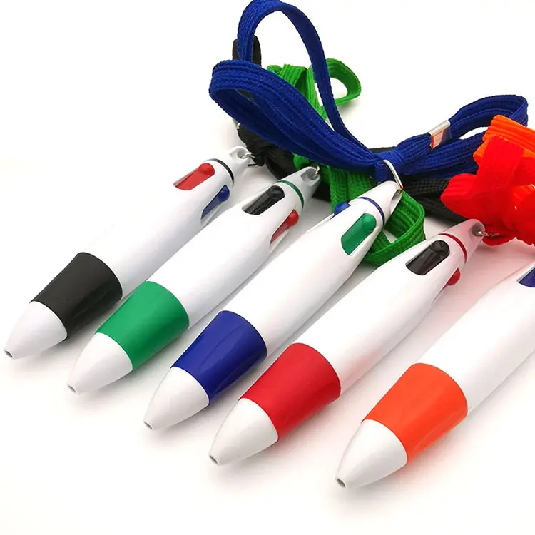 Stylo à bille en plastique multicolores pour hommes, avec logo personnalisé, multifonction, 4 en 1, avec un crayon