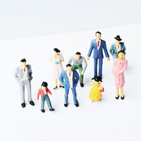 Figurines humaines miniatures colorées à l'échelle 1:87, figurines miniatures pour la décoration de paysages, petites figurines miniatures réalistes