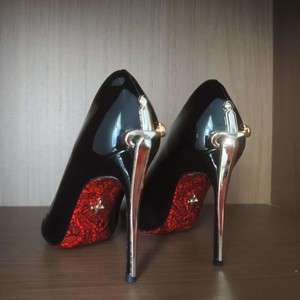 Zapatos de Mujer con Tacón Súper Alto, Punta Abierta, Parte Superior de Microfibra, Tacón Fino, Color Sólido, Suela de Goma Natural, Modelo Metal Sceptre - Product Image 3