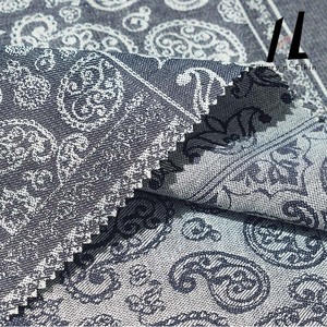 Spot Wholesale Denim Jacquard Cashew Flower Vintage Tribal Style <strong>Fabric</strong> for <strong>Fall</strong> and Winter Denim Shirt Pants - Product Image 1