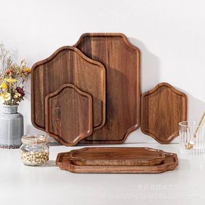 Solid Wood <b>Tray</b> Acacia Wood Octagonal Plate For Dessert Coffee <b>Tea</b> Serving Hotel Use - Product Image 3