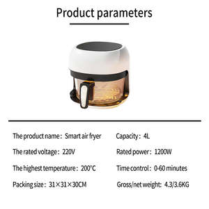 Friggitrice ad aria intelligente con Touch Screen multifunzionale da 3,5 litri 4 litri friggitrici ad aria elettriche digitali senza olio con abbeveratoio profondo visibile - Product Image 6