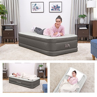 Matelas pneumatique convertible durable et confortable 69048 avec pompe AC intégrée contrôlée par application, housse en PVC, pour extérieur, taille double