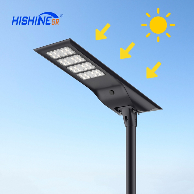 All in One Solar Street Light with Inbuilt Batteries Explosion Proof Large 2 in 1 Solar Street Light Outdoor Install on Pole