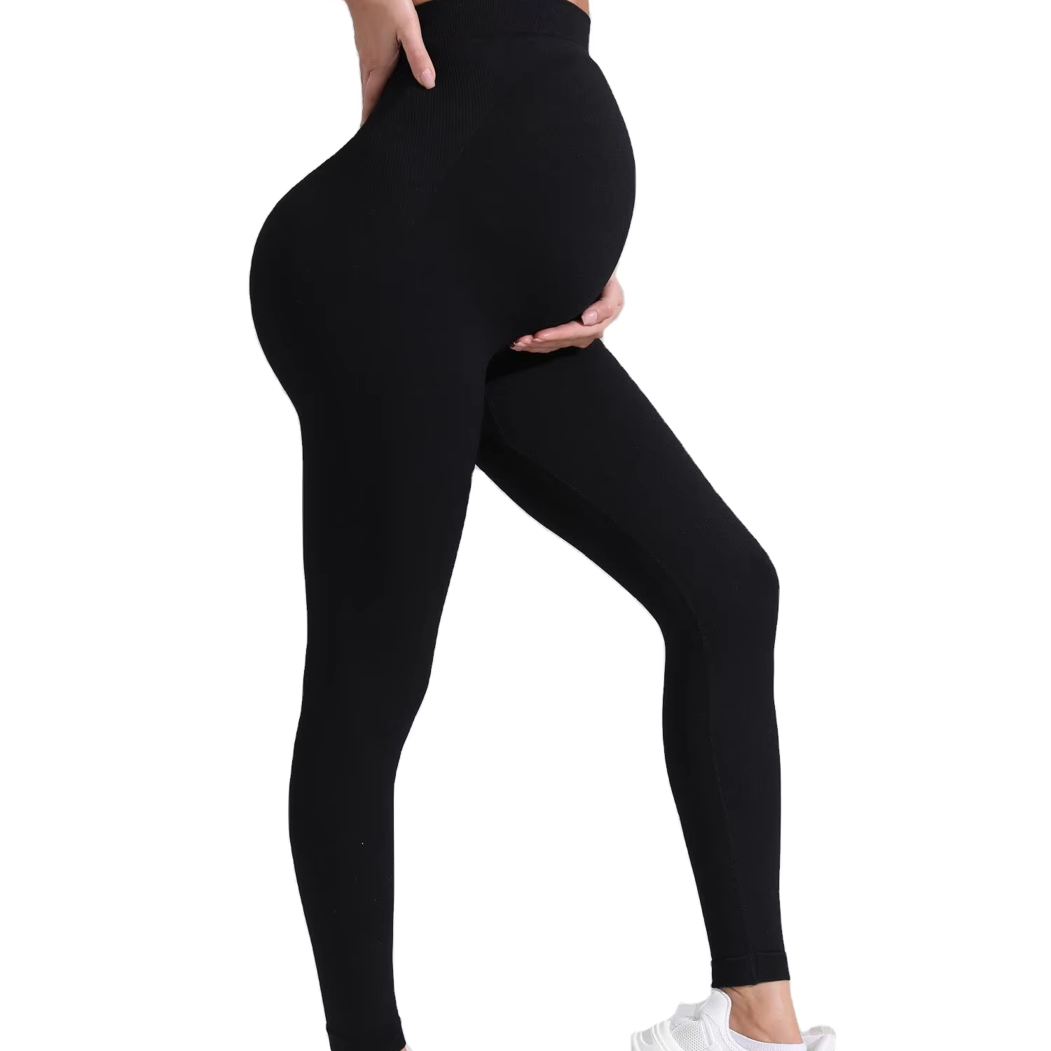 Large Size Fitness Seamless Striped Stitching Cycling Jersey Fashion Cropped Pants Yoga Fitness Tights