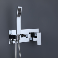 Mitigeur de douche à eau chaude froide à 2 voies Mitigeur de douche mural encastré en laiton chromé