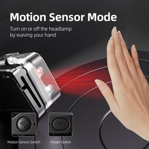 वार्सन स्08 हेडलैंप आउटडोर मजबूत लाइट हेडलैंप लंबे जीवन TYPE-C मछली पकड़ने प्रेरण हेडलैंप - Product Image 4